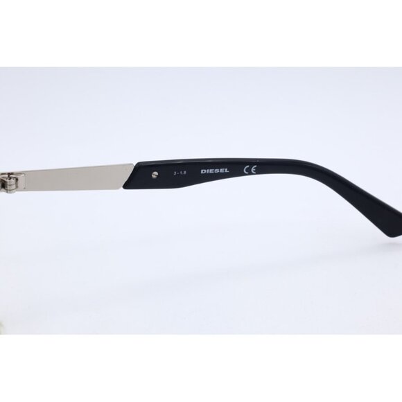 0DL5004D__1002__P21__shad__lt.  DIESEL DL 5236 001 Round Matte Black & Silver Eyeglasses Clear Lenses 49mm